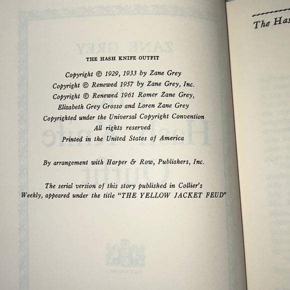 THE HASH KNIFE OUTFIT BY ZANE GREY VINTAGE CLOTH HARDCOVER BOOK 1961 - Picture 9 of 16